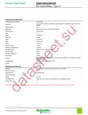 8501XDO20V53 datasheet  